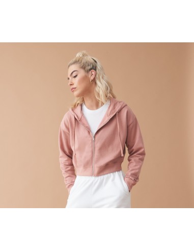 A-JH065-Sweat à capuche coupe crop tendance pour femme